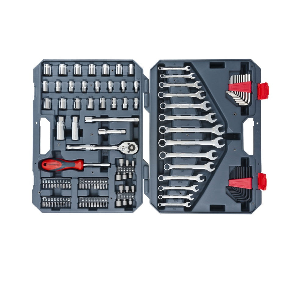 Crescent CTK128C Mechanics Tool Set, Steel, Chrome