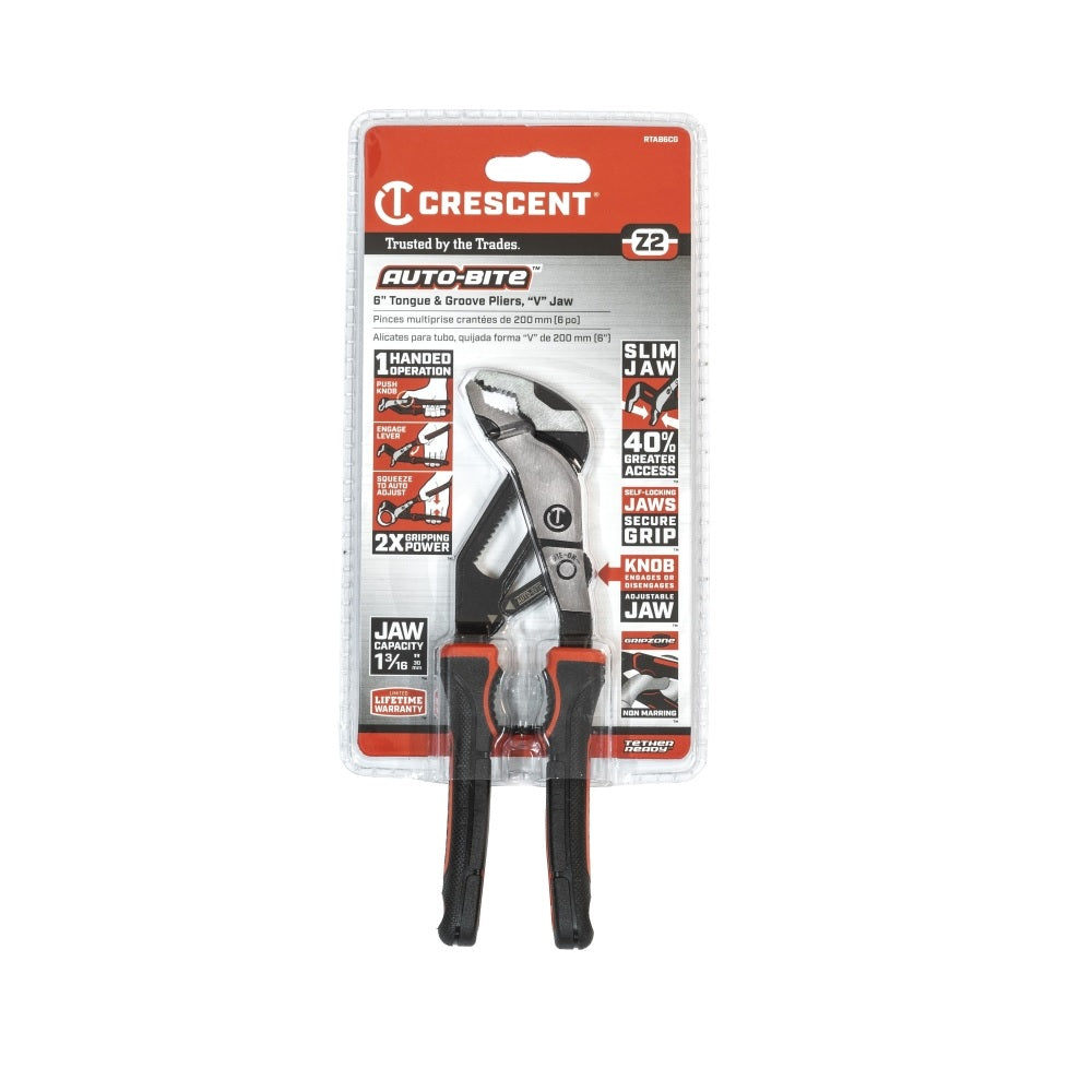 Crescent RTAB6CG Z2 Auto-Bite Tongue and Groove Plier, 6.9 Inch