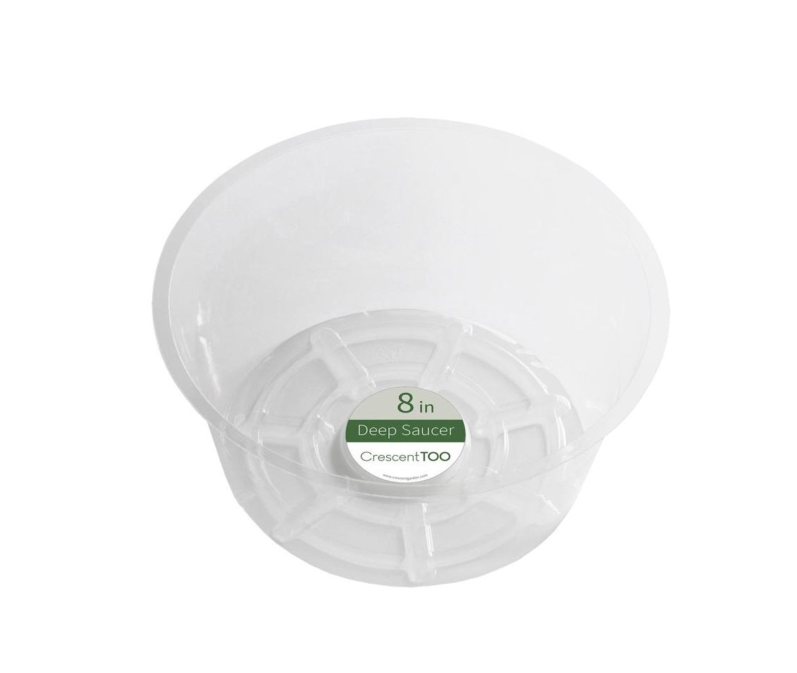Crescent Too BV080D00C Round Plant Saucer, Plastic, Clear