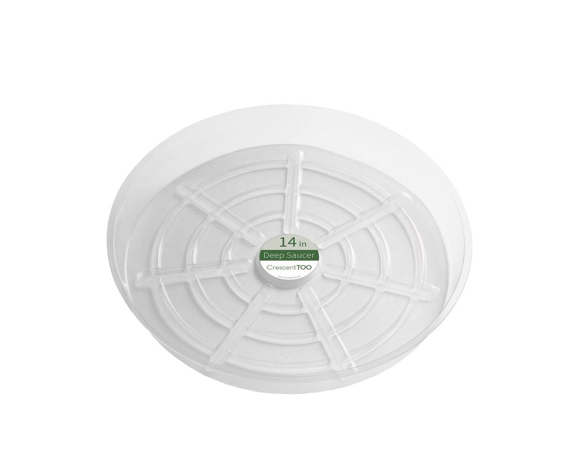 Crescent Too BV140D00C Round Plant Saucer, Plastic, Clear