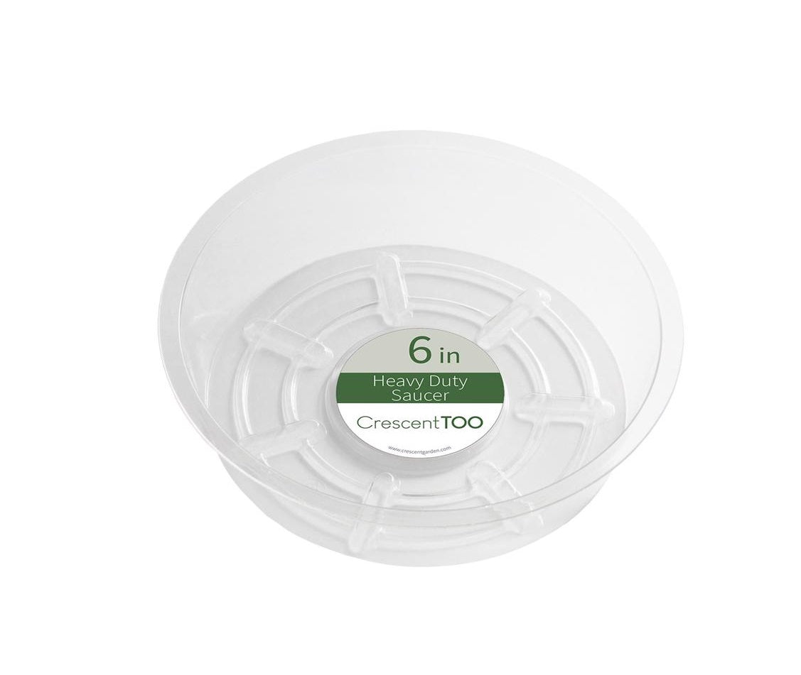 Crescent Too BVH060S00C Round Plant Saucer, Plastic, Clear