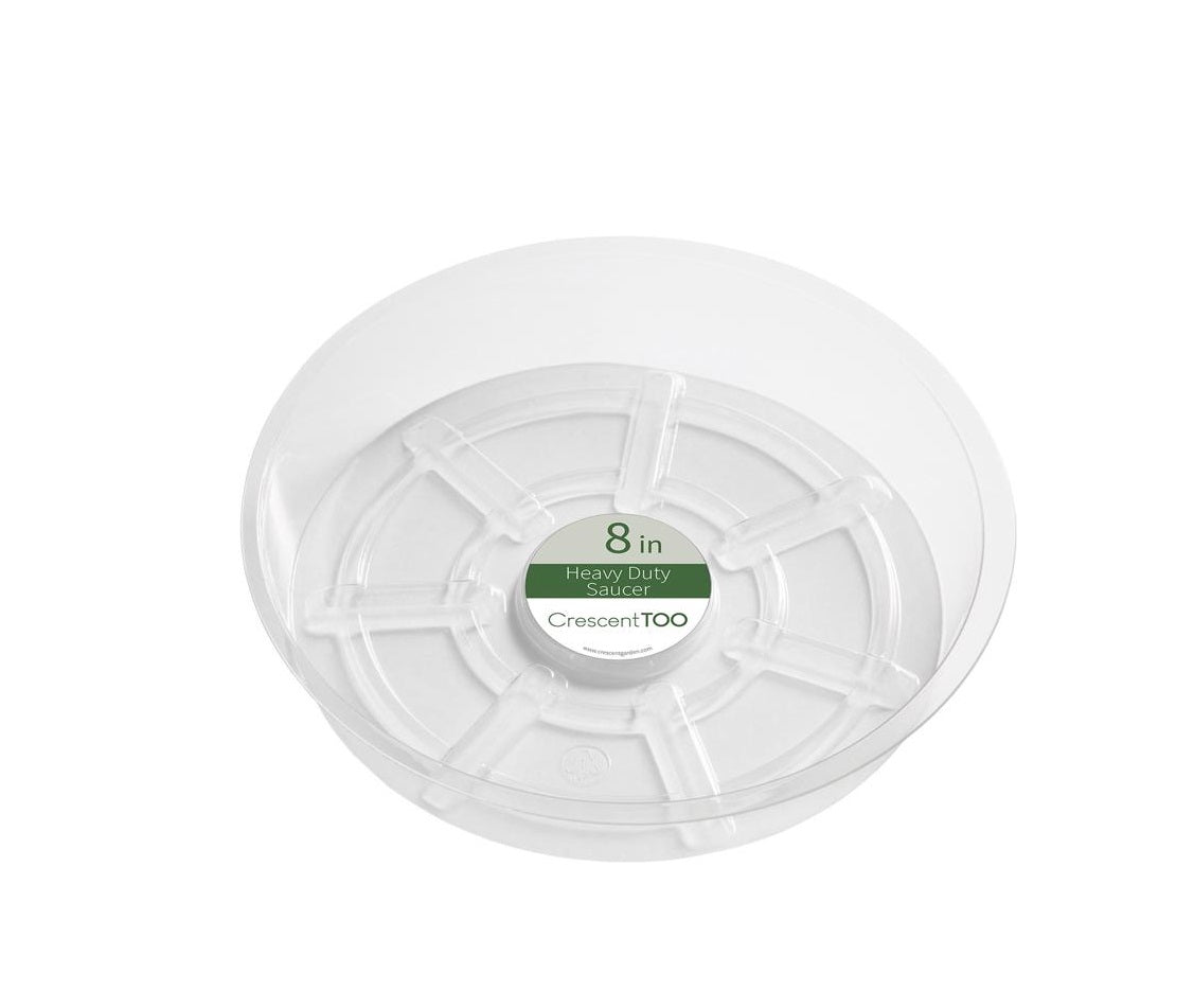 Crescent Too BVH080S00C Round Plant Saucer, Plastic, Clear