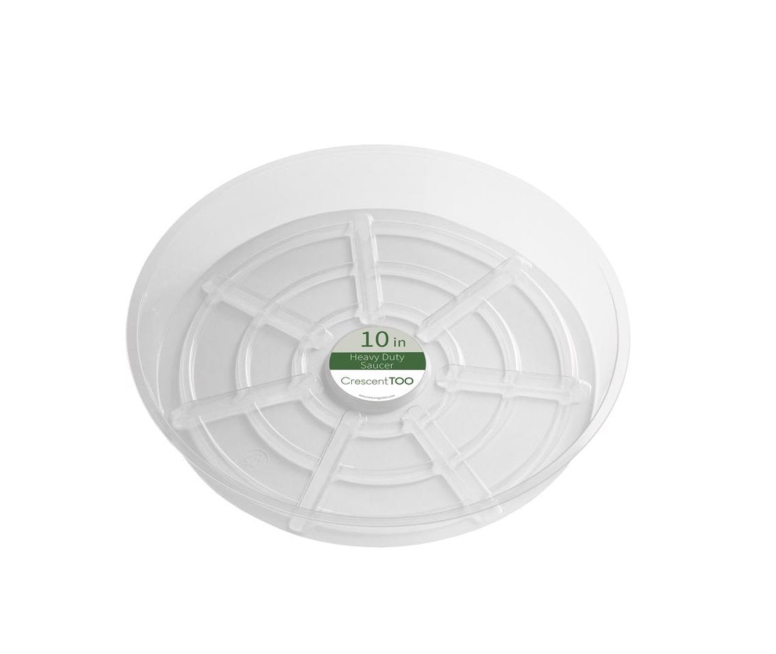 Crescent Too BVH100S00C Round Plant Saucer, Plastic, Clear