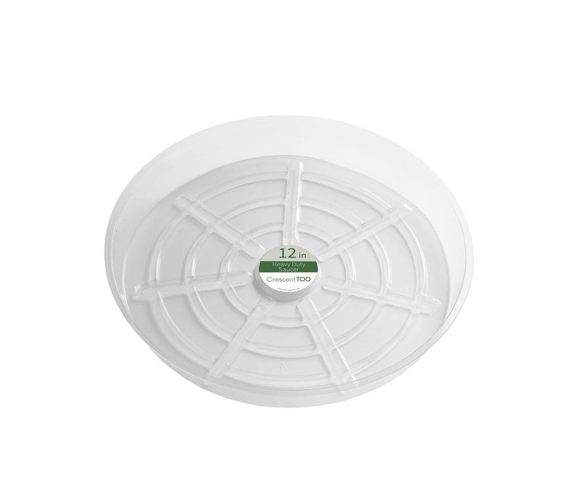 Crescent Too BVH120S00C Round Plant Saucer, Plastic, Clear