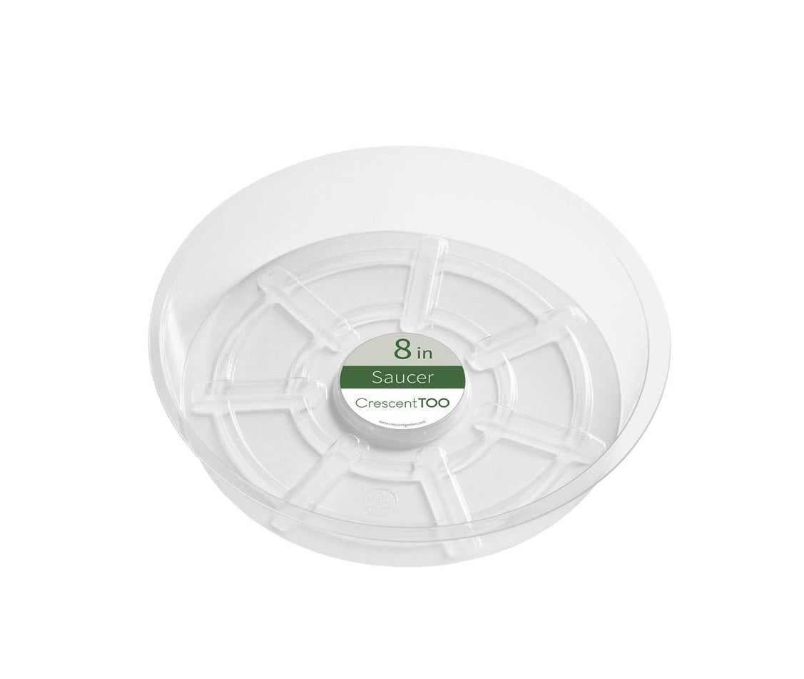 Crescent Too BV080S00C Round Plant Saucer, Plastic, Clear