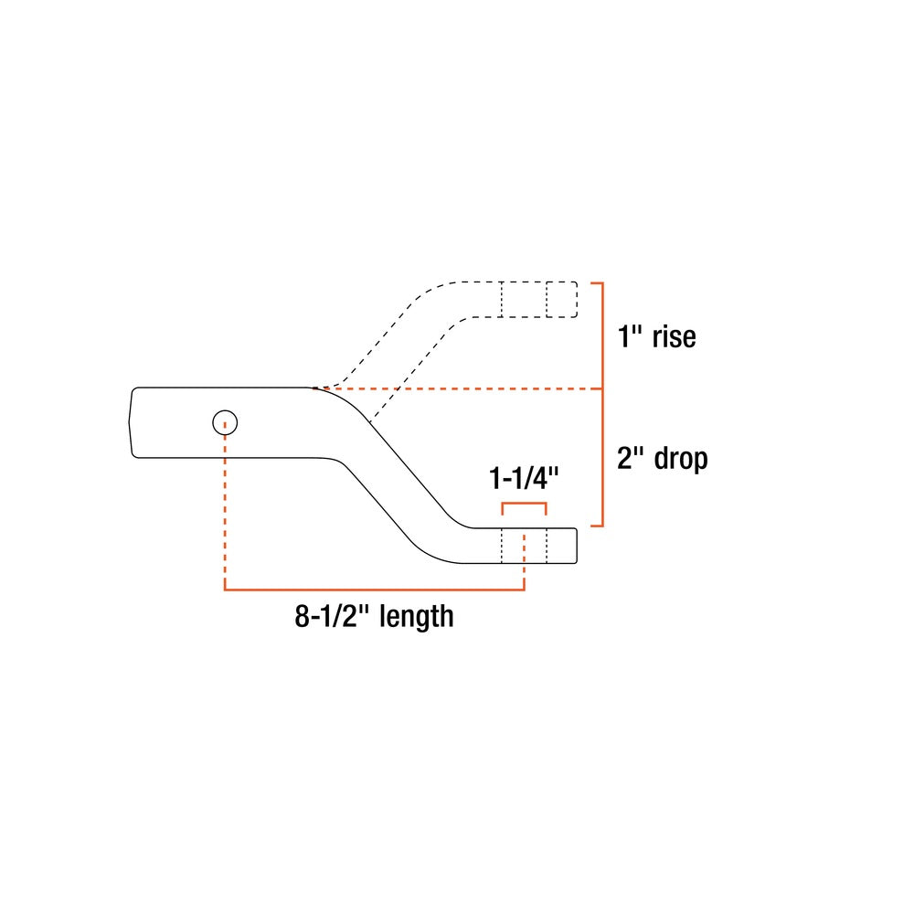 Curt 45340 Ball Mount, Black, Forged Steel