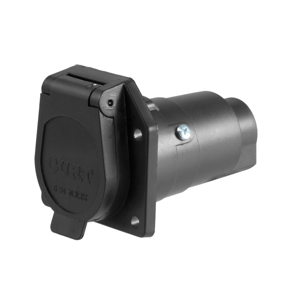 Curt 58151 Vehicle End Connector Socket, 12 Volt, Black