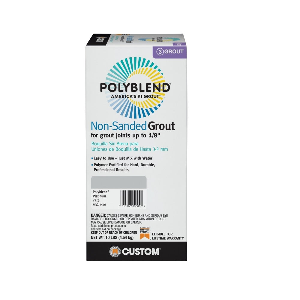 Custom Building Products PBG11510 Polyblend Non-Sanded Grout, 10 Lbs