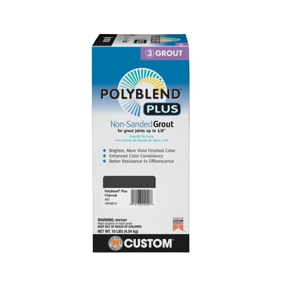 Custom Building Products PBPG6010 Polyblend Plus Non-Sanded Grout, 10 Lbs