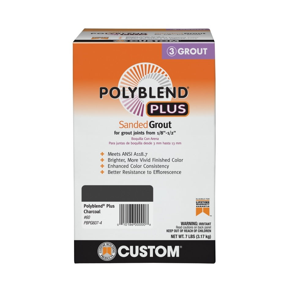 Custom Building Products PBPG607-4 Polyblend Plus Sanded Grout, 7 Lbs