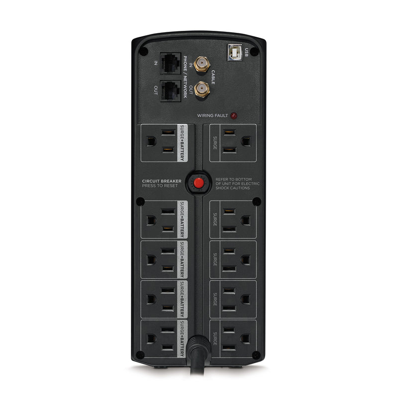 CyberPower LX1500GU 10-Outlet 1500VA Battery Back-Up System, Black