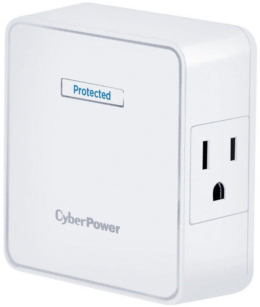 CyberPower 2 Outlets Surge Protector, White