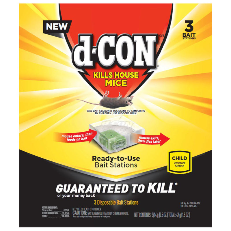 D-Con 1920098342 Mice Disposable Bait Station, 3 Count