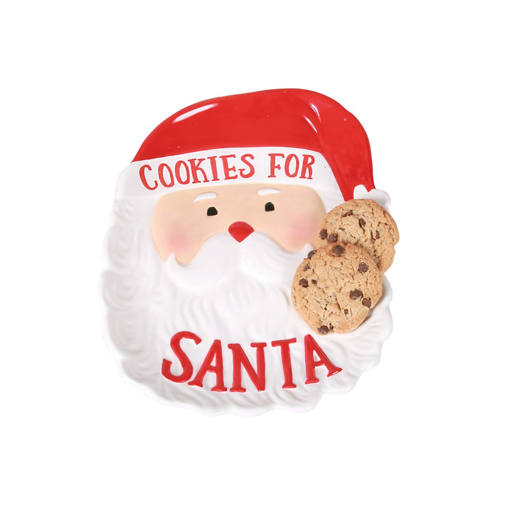 DEI 81772A Cookies For Christmas Santa Plate, Multicolored