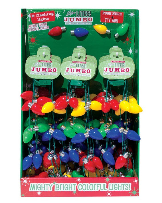 DM Merchandising X-JMBO  Lotsa Lites Christmas Jumbo Light Up Necklace, Plastic, Multi Color