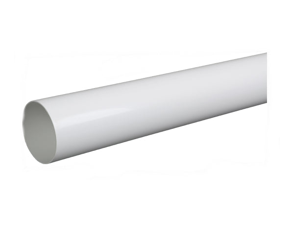 Plastmo P16031 Round Downpipe, Vinyl, White, 3" x 10'