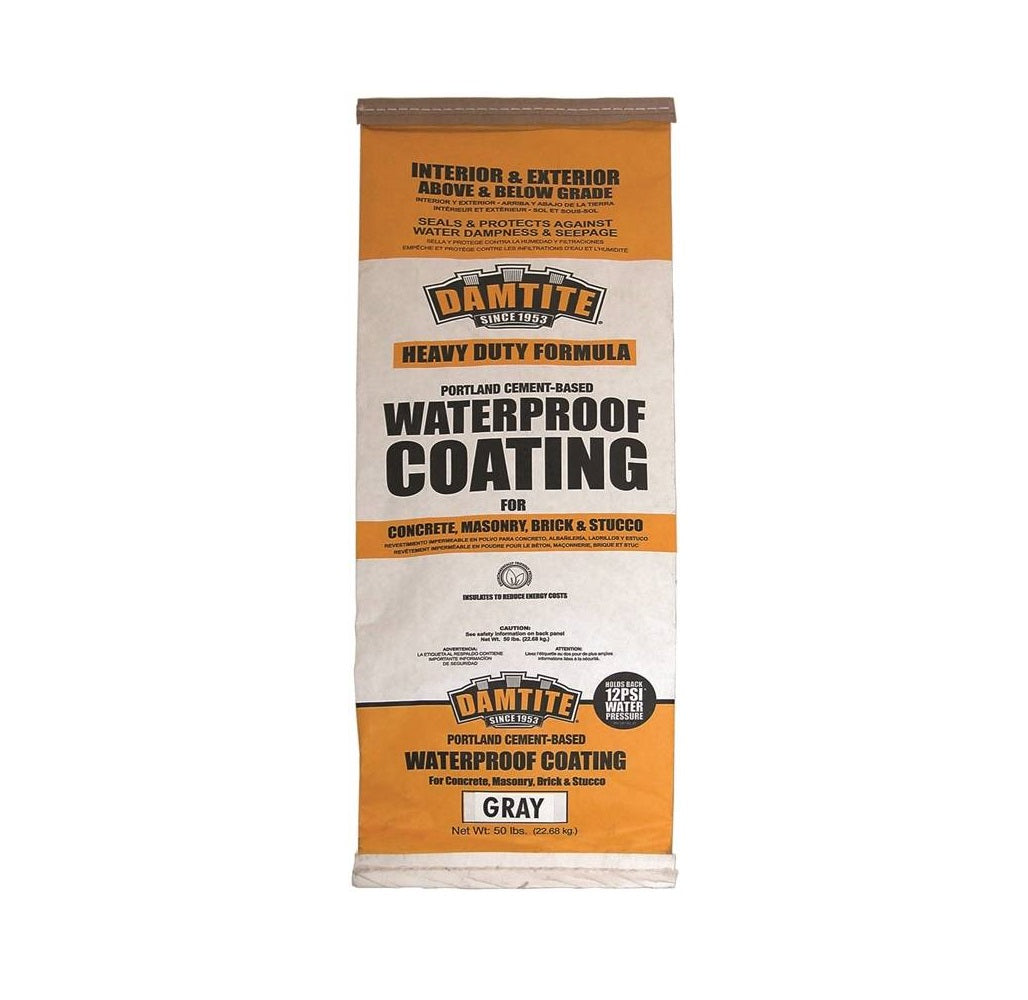 Damtite 02551/02501 Heavy Duty Water Proofing Coating, Grey, 50 lb