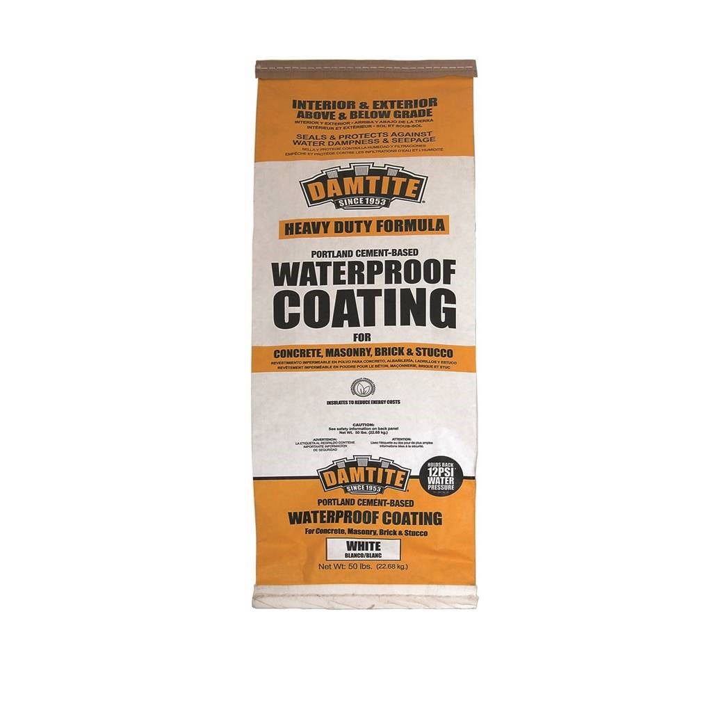 Damtite 01551/01501 Heavy Duty Water Proofing Coating, White, 50 lb