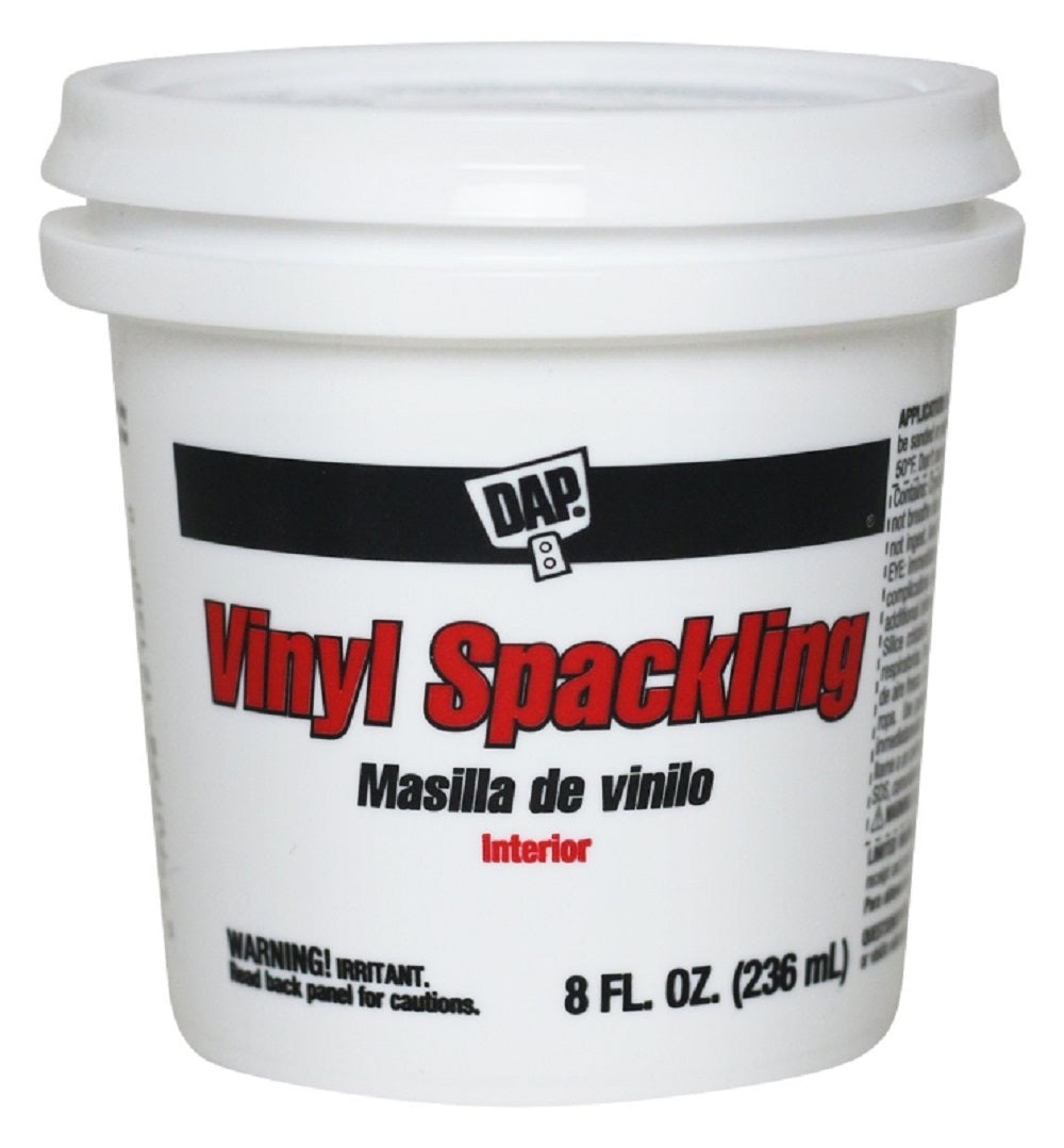 Dap 12130 Spackling Paste, White, 0.5 pt Tub