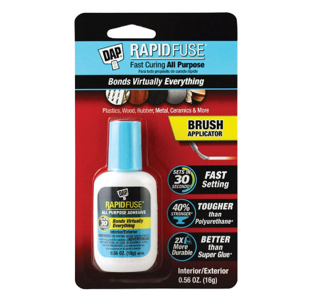 Dap 00173 Rapid Fuse High Strength Glue All Purpose Brush On, 0.56 Oz