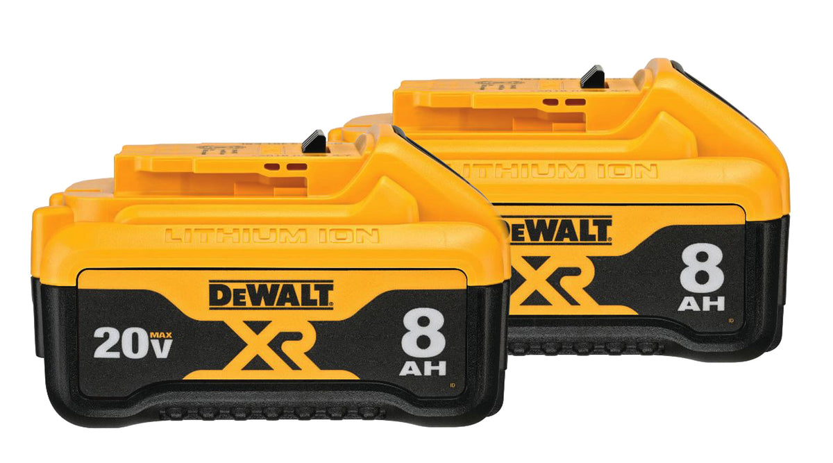 DeWalt DCB208-2 MAX 8Ah XR Lithium Ion Battery, 20V