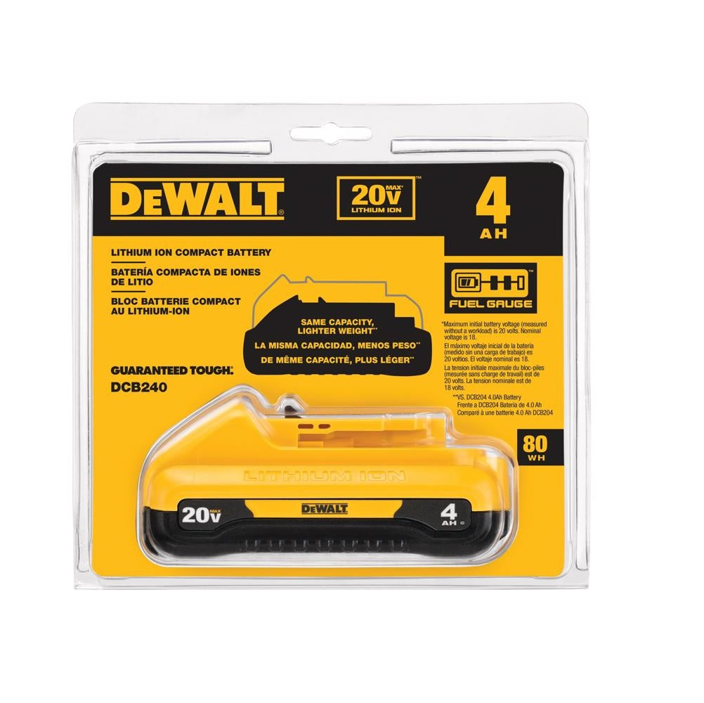 DeWalt DCB240 20V MAX Lithium-Ion Battery, 4 Ah