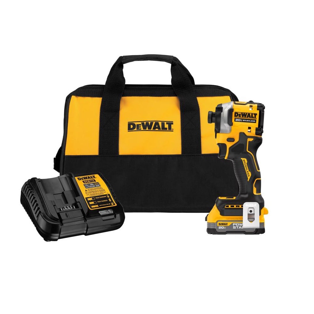 DeWalt DCF850E1 Powerstack Cordless 3-Speed Impact Driver Kit, 20 Volt