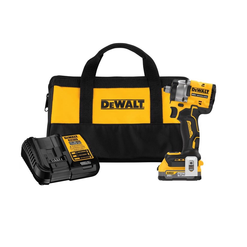 DeWalt DCF921E1 Powerstack Impact Wrench With Hog Ring Kit, 20 Volt