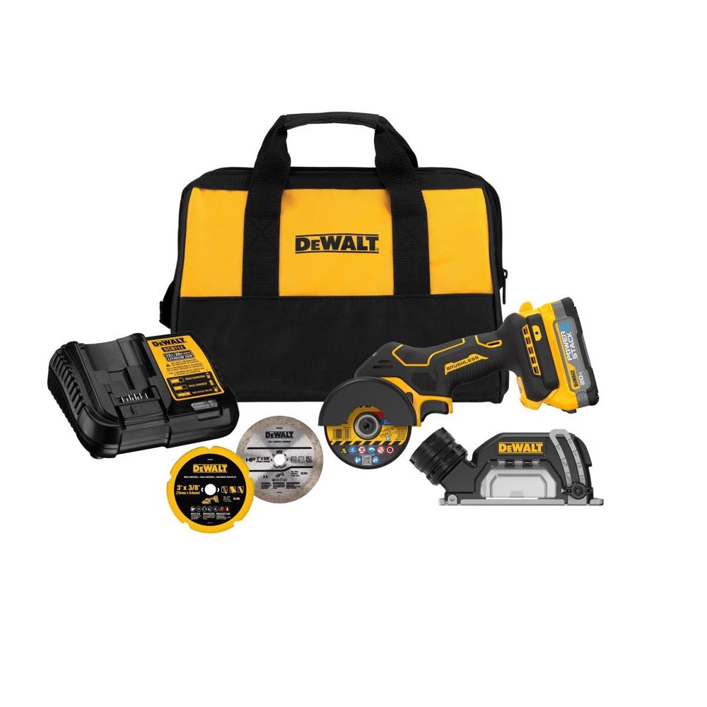 DeWalt DCS438E1 Powerstack Cordless Cut-Off Saw Kit, 20 Volt