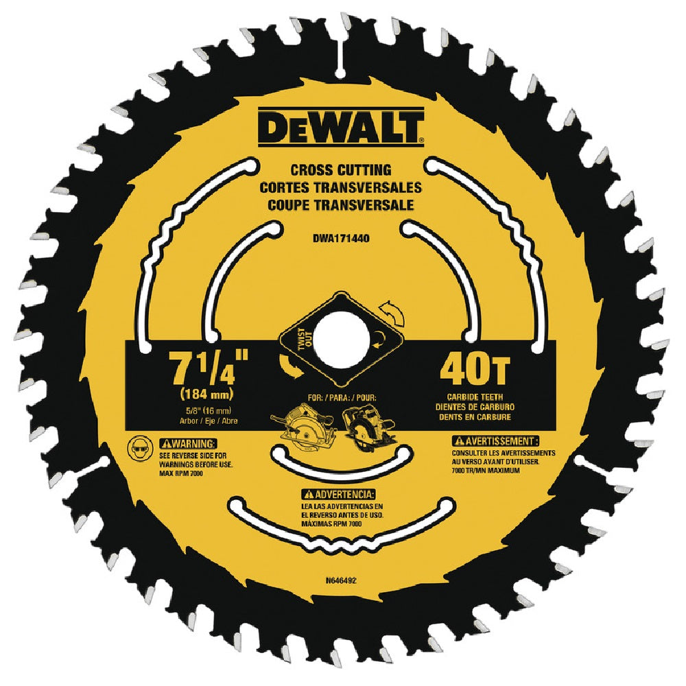 DeWalt DWA171440B10 Circular Saw Blade, Tungsten Carbide, 40 teeth