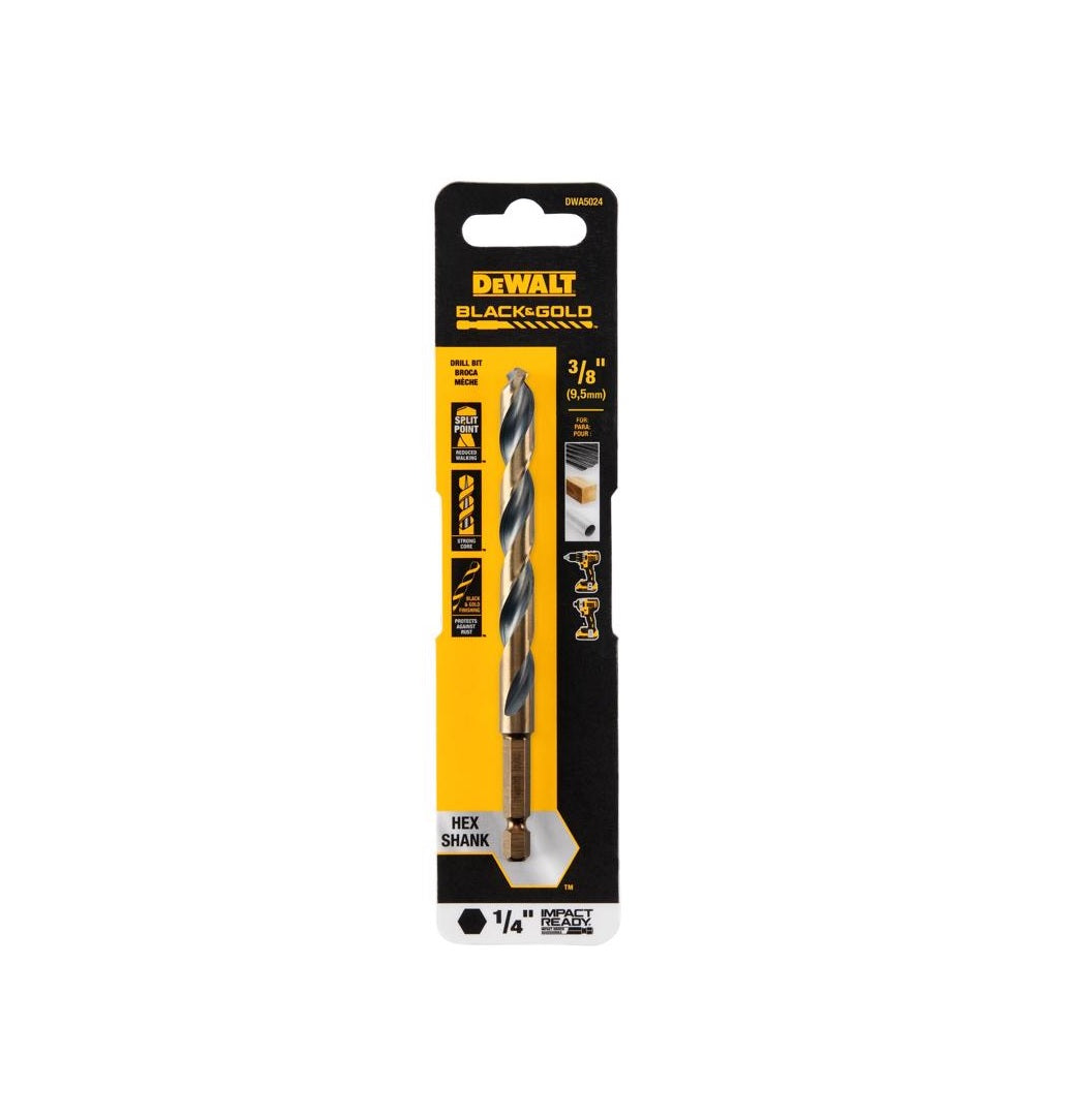 DeWalt DWA5024 Black & Gold Impact Ready Drill Bit, High Speed Steel