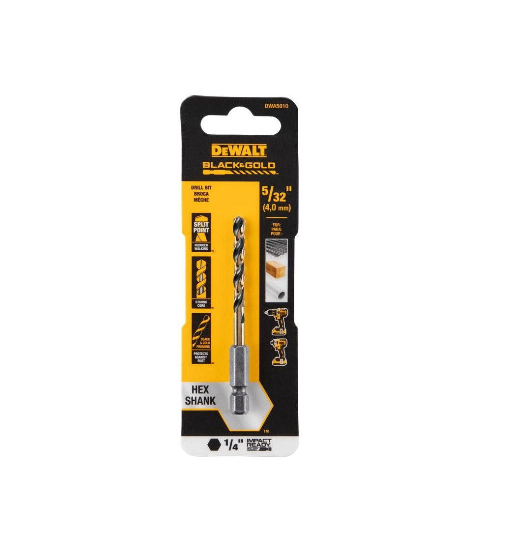 DeWalt DWA5010 Black & Gold Impact Ready Drill Bit, High Speed Steel