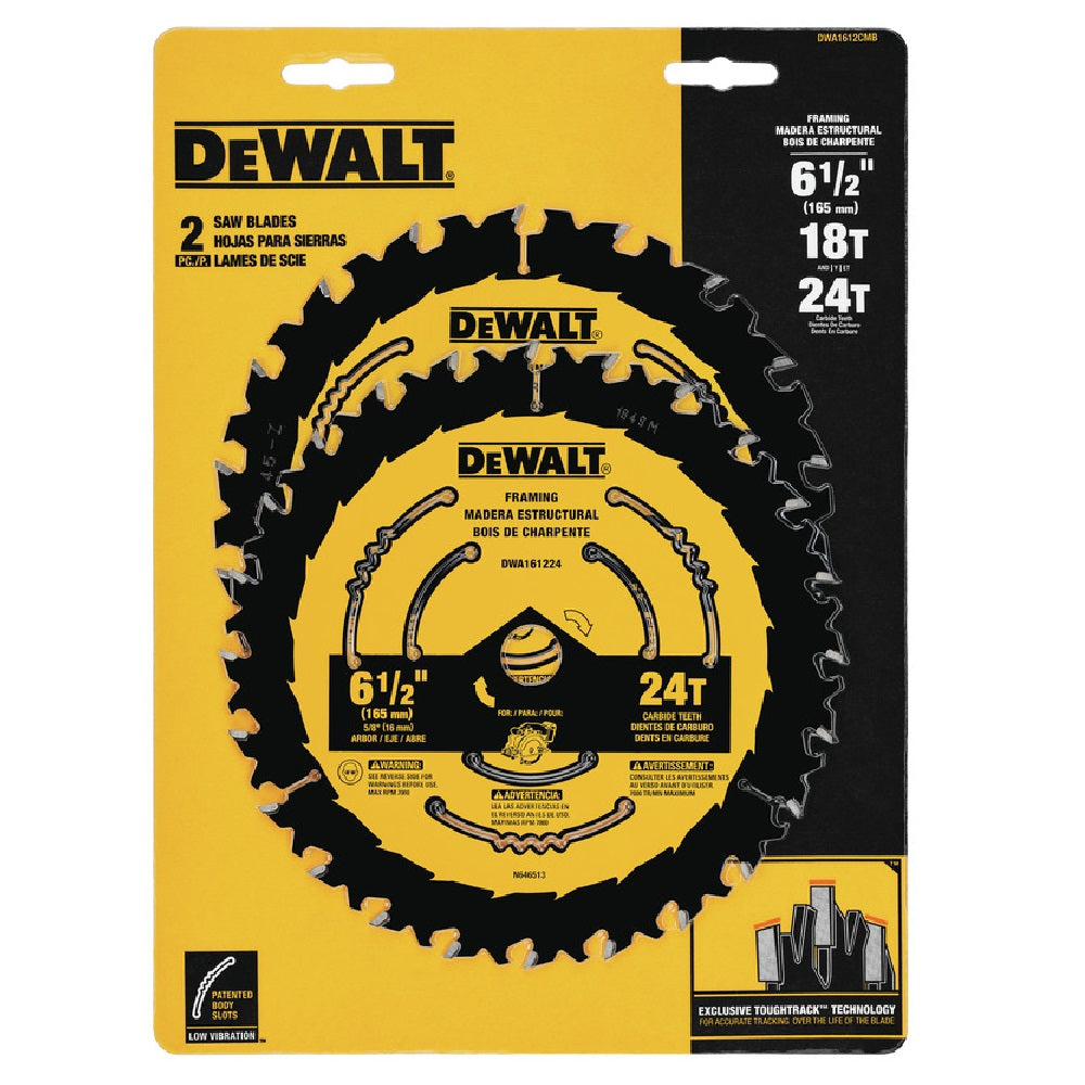 DeWalt DWA1612CMB Circular Saw Blade Set, Tungsten Carbide