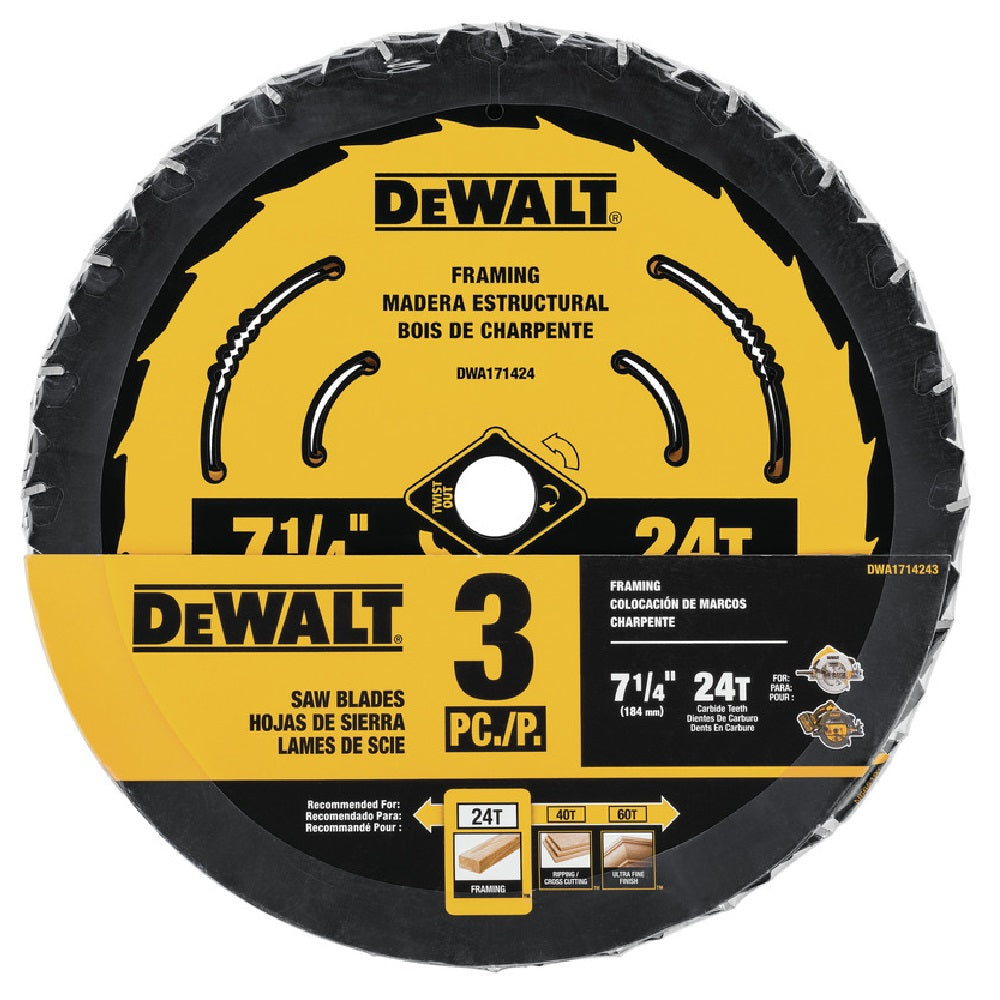 DeWalt DWA1714243 Circular Saw Blade, Tungsten Carbide