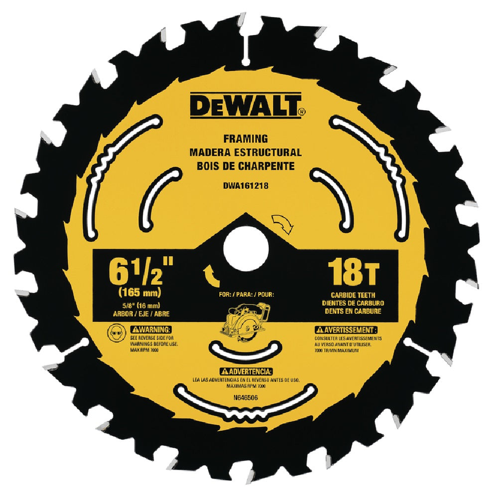 DeWalt DWA161218 Circular Saw Blade, Tungsten Carbide