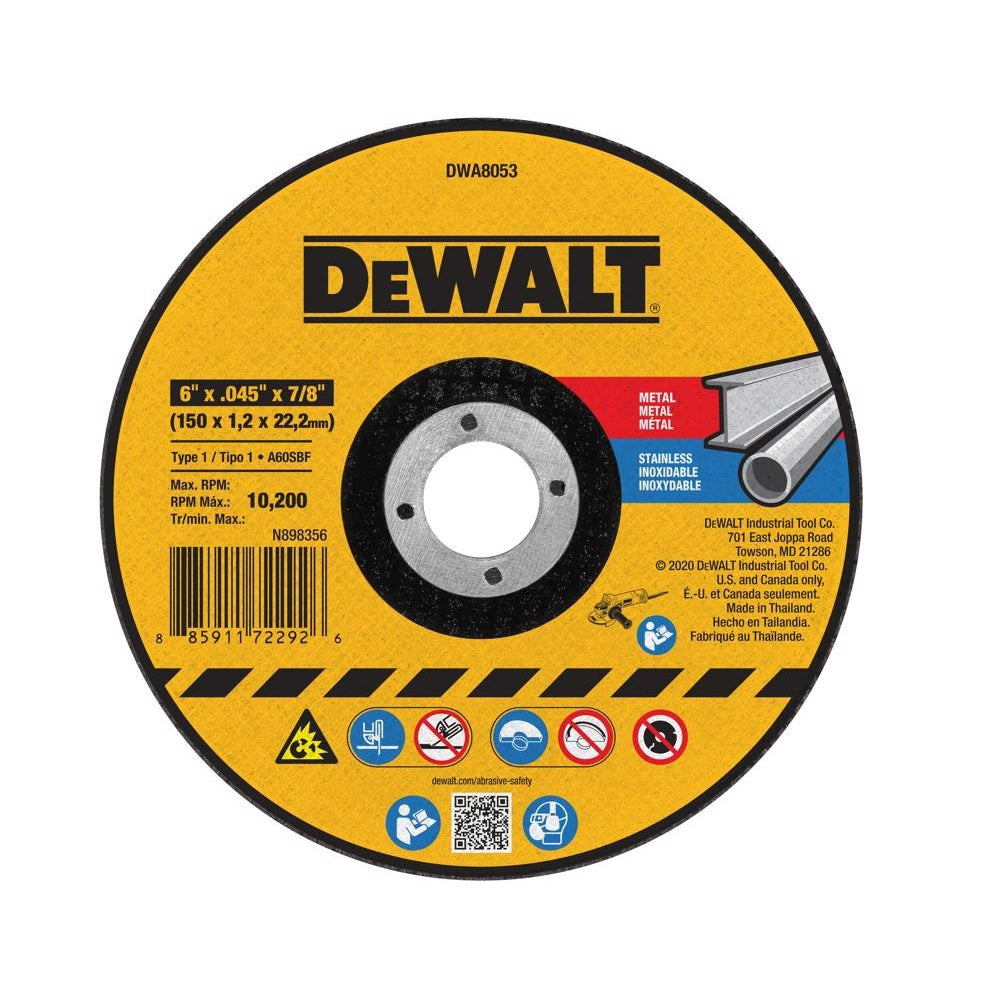 DeWalt DWA8053 Cutting Wheel, 6 Inch