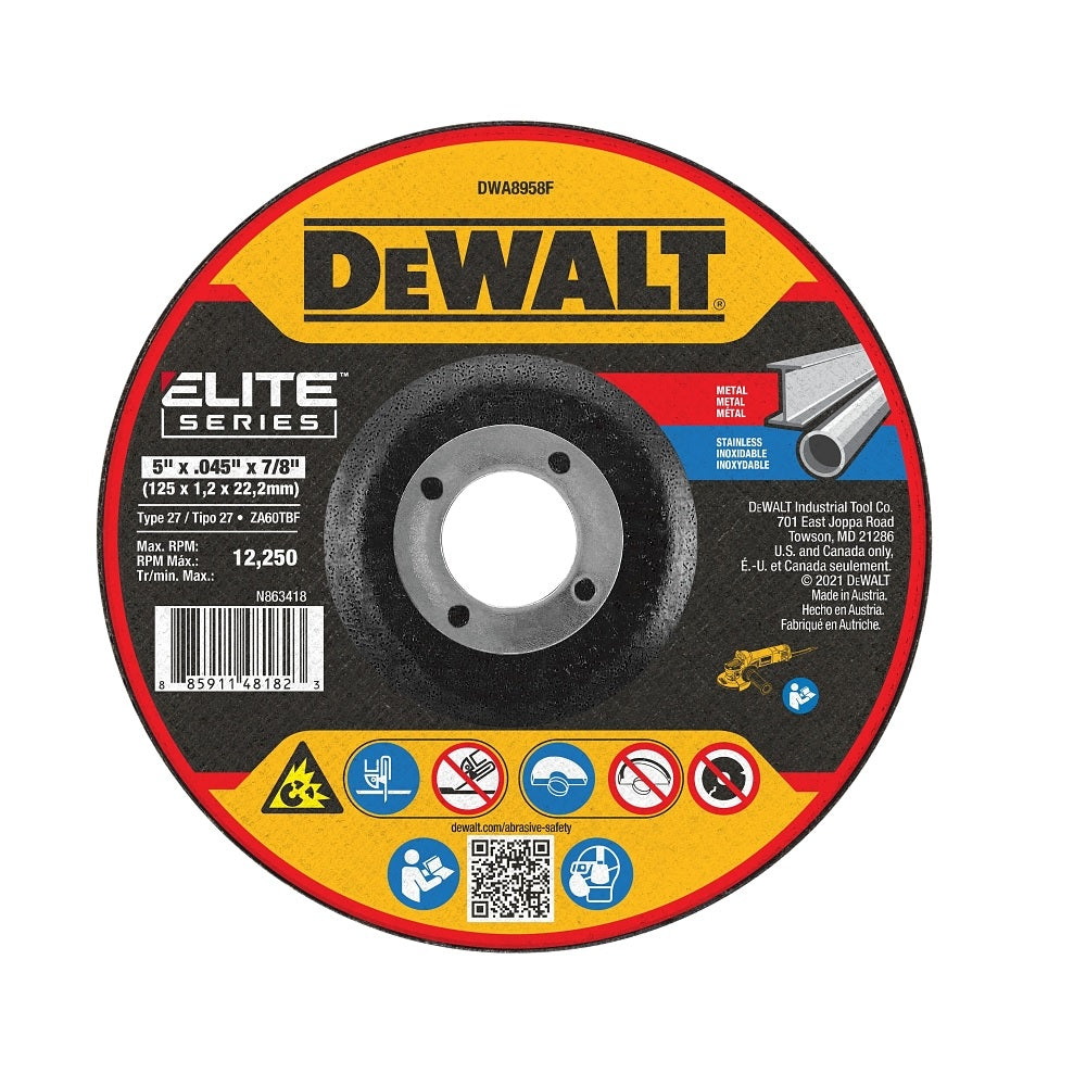 DeWalt DWA8958F Elite Cutting Wheel, 5 Inch