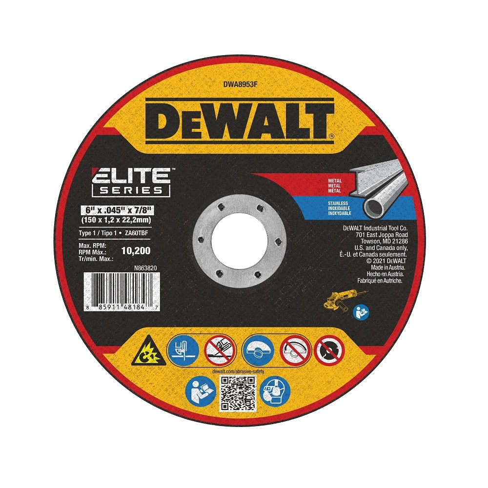 DeWalt DWA8953F Elite Cutting Wheel, 6 Inch