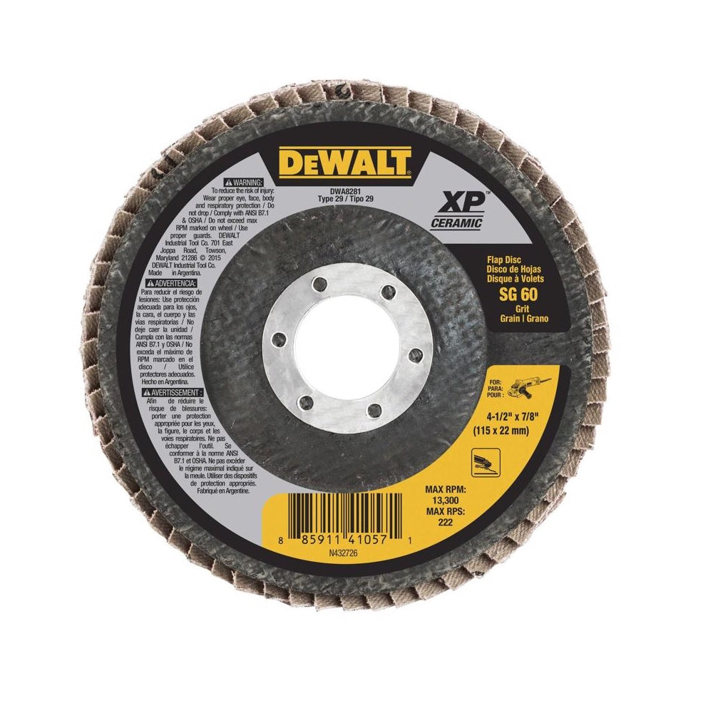 DeWalt DWA8281 Flap Disc, 60 Grit