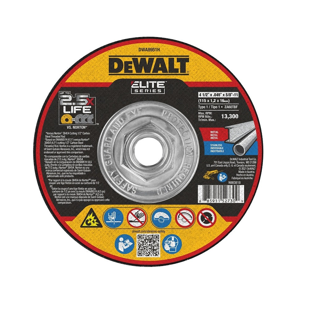 DeWalt DWA8951H Elite Cutting Wheel, 4-1/2 Inch