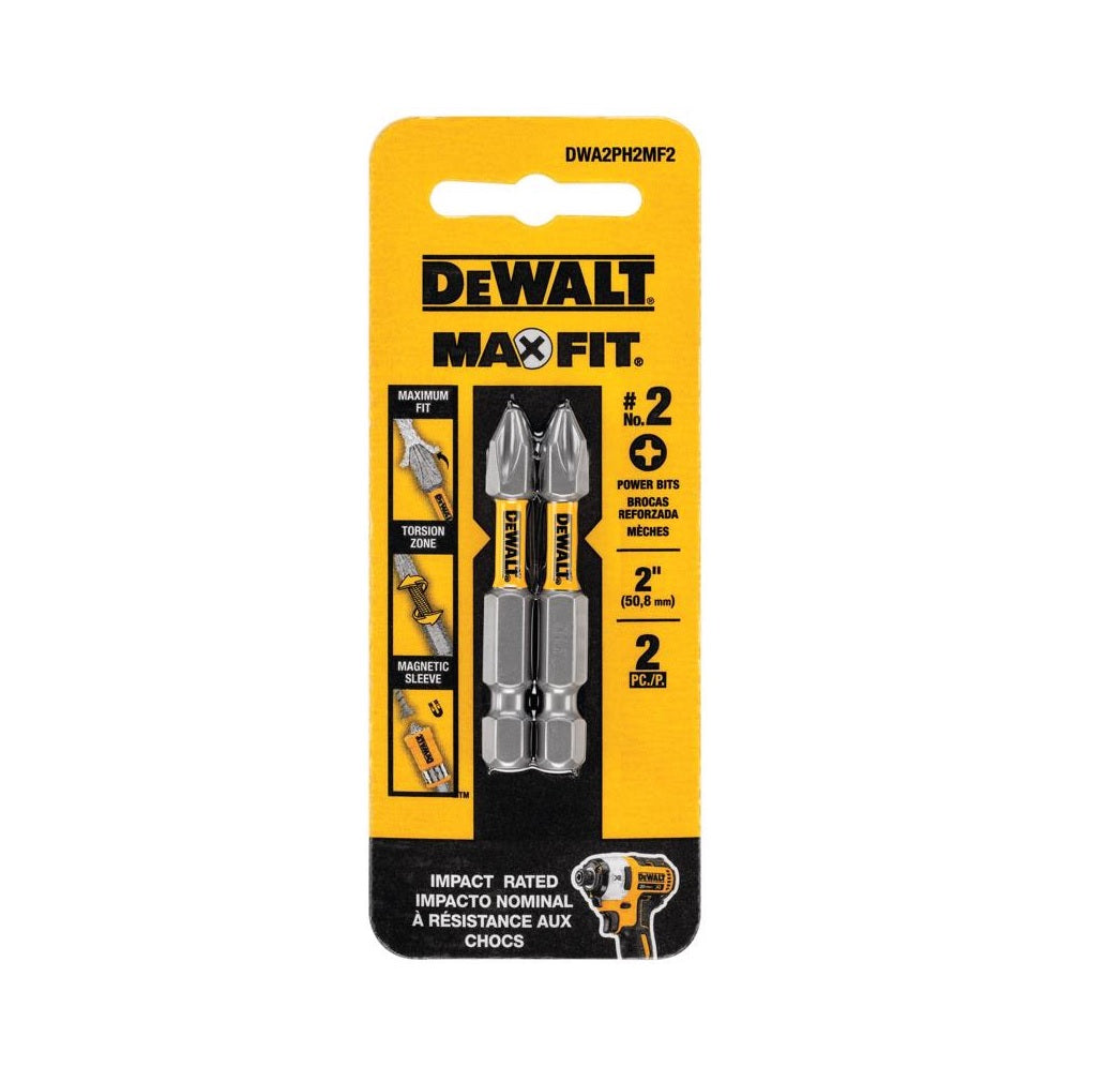 DeWalt DWA2PH2MF2 Max Fit Phillips Screwdriver Bit Set, Steel