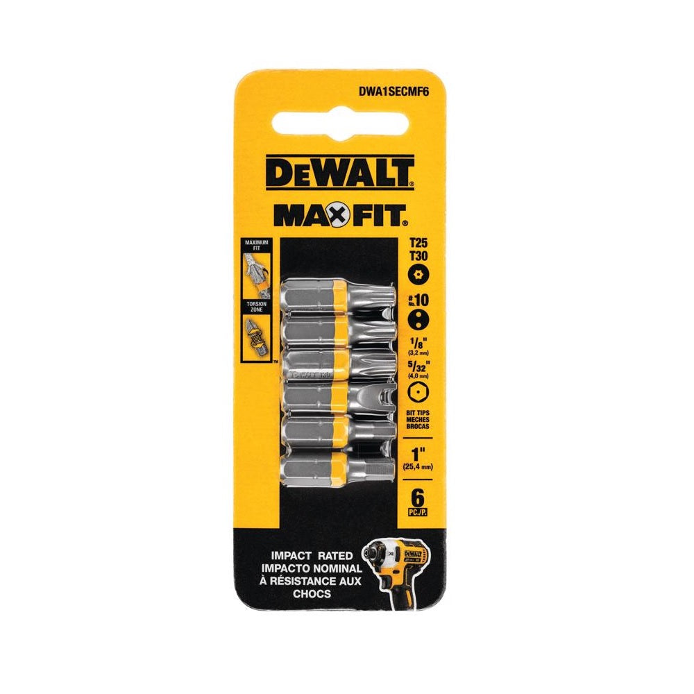 DeWalt DWA1SECMF6 Max Fit Security Bit Set, 1 Inch