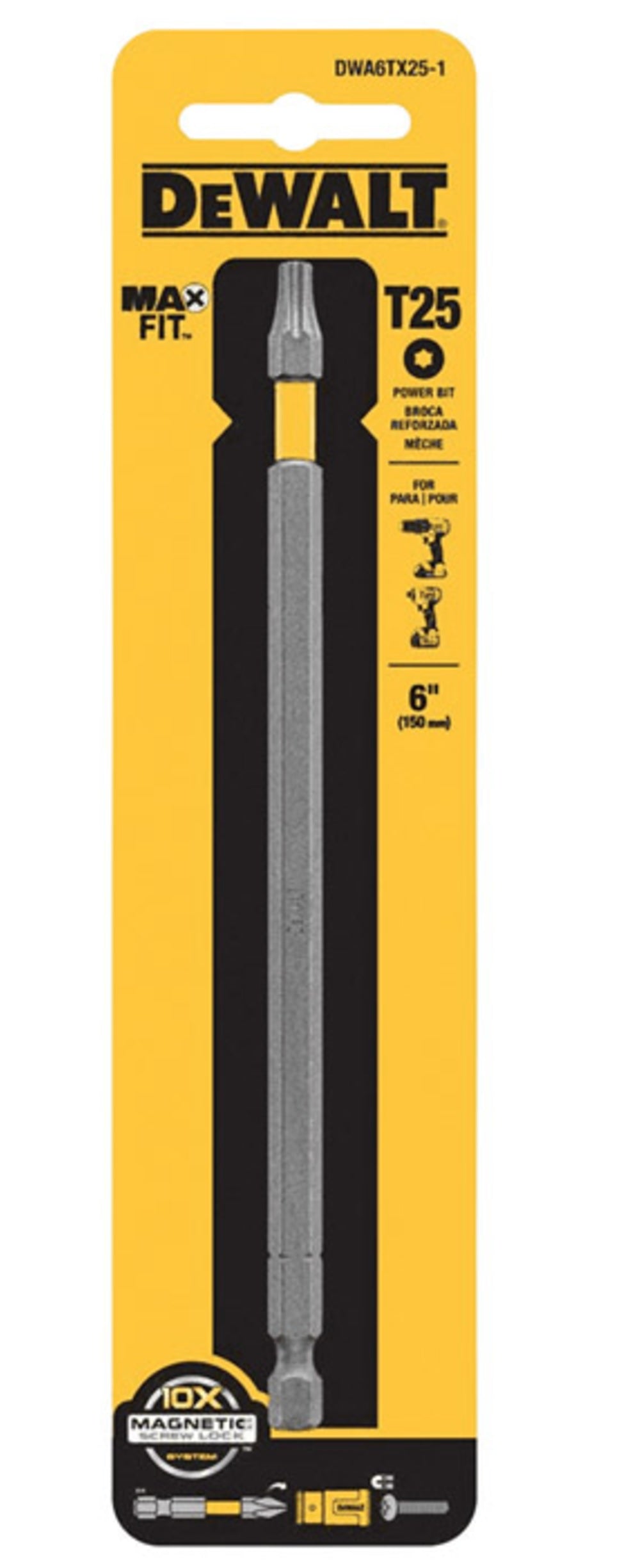 DeWalt DWA6TX25-1 MAXFIT Torx Power Bit, T25 x 6"