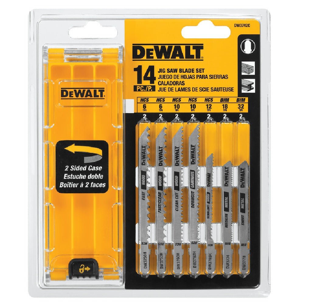 DeWalt DW3742C T-Shank Jig Saw Blade Set with Case, 14 Piece