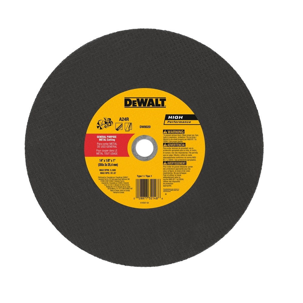DeWalt DW8020 Cut-Off Wheel, Aluminum Oxide