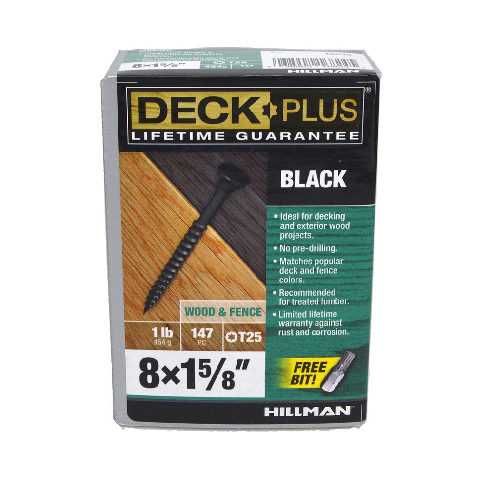 Deck Plus 48830 Flat Head Exterior Deck Screws, # 8, 1-5/8 inch
