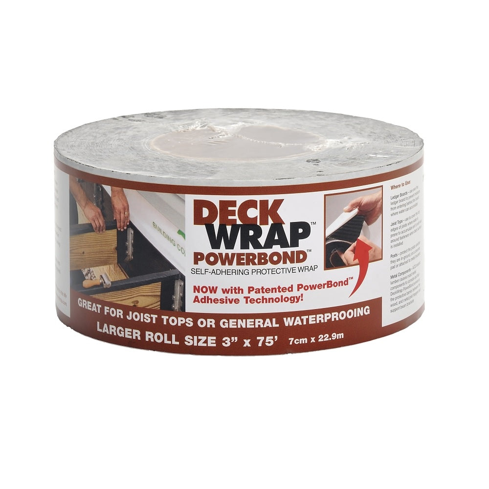 DeckWrap 54103 PowerBond Protective Wrap, 3 Inch x 75 Feet, Black