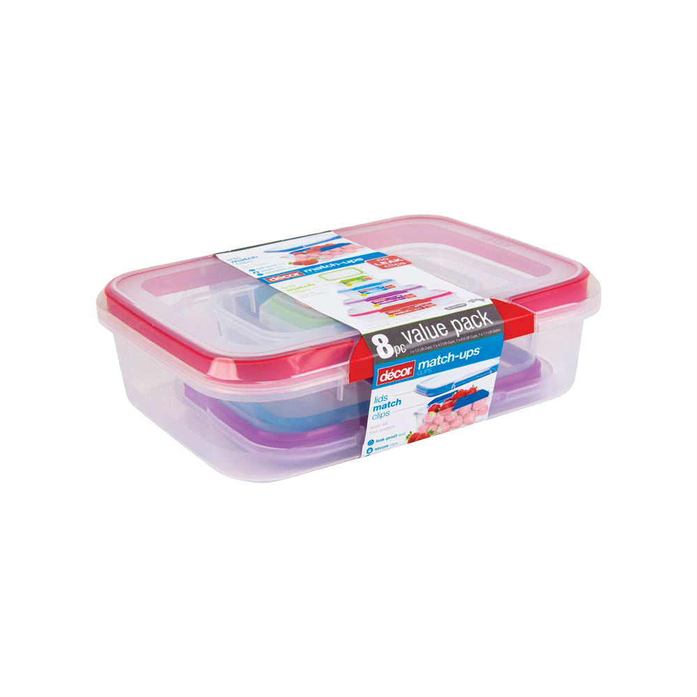 Decor 241432-003 Match-ups Food Storage Container Set, Assorted Colors