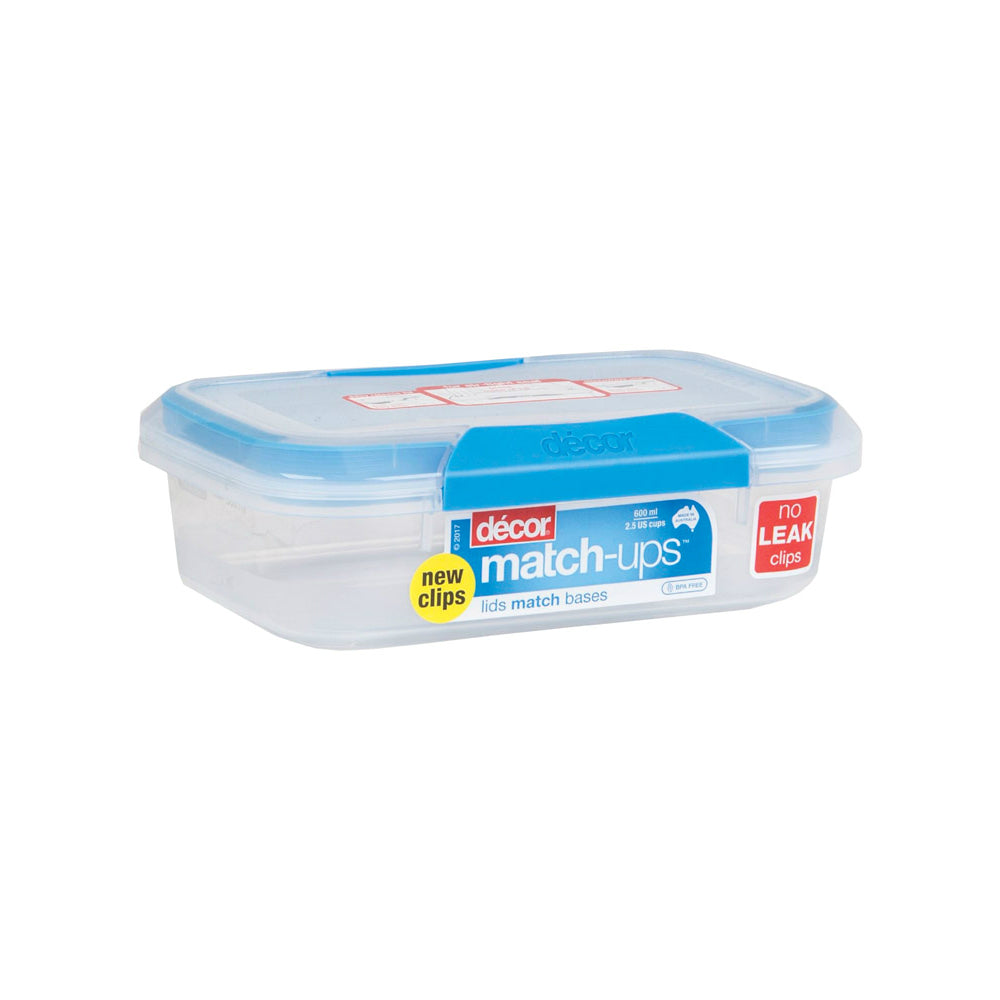 Decor 231800-006 Match-ups Food Storage Container, Blue/Clear, 2.5 cups