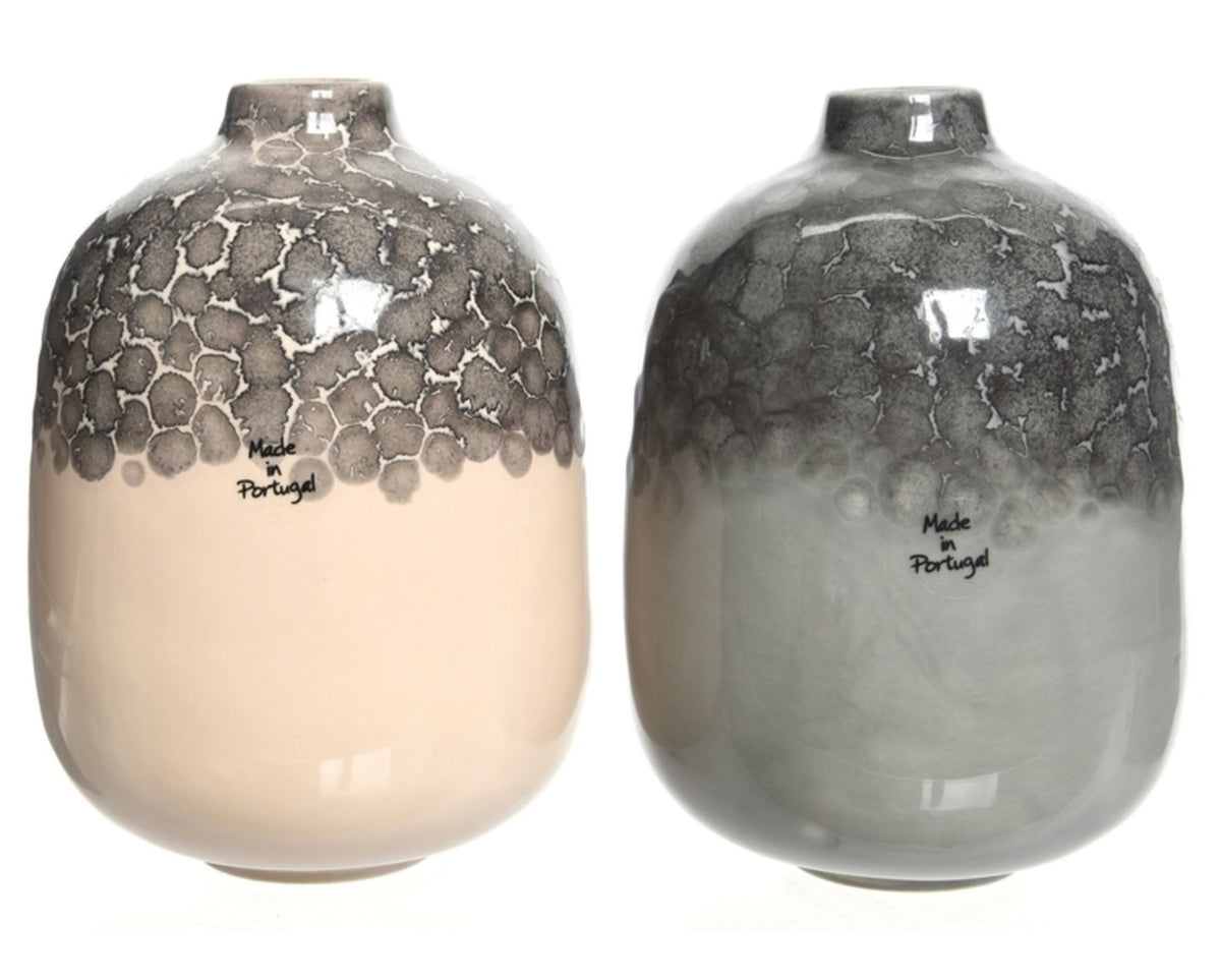 Decoris 656161 Christmas Earthenware Vase, Assorted Colors